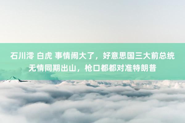 石川澪 白虎 事情闹大了，好意思国三大前总统无情同期出山，枪