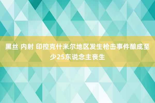 黑丝 内射 印控克什米尔地区发生枪击事件酿成至少25东说念主