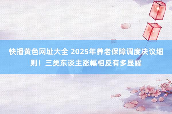快播黄色网址大全 2025年养老保障调度决议细则！三类东谈主