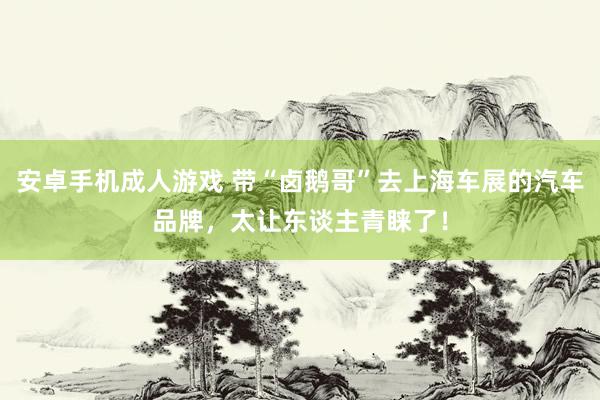 安卓手机成人游戏 带“卤鹅哥”去上海车展的汽车品牌，太让东谈