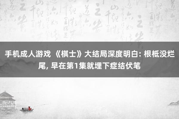 手机成人游戏 《棋士》大结局深度明白: 根柢没烂尾, 早在第
